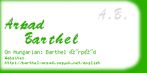 arpad barthel business card